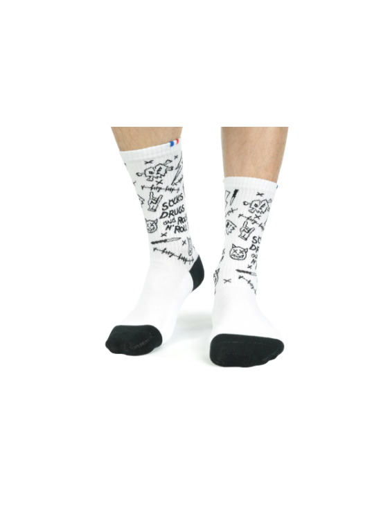 LCF CHAUSSETTES Tennis Graffiti Blanc U