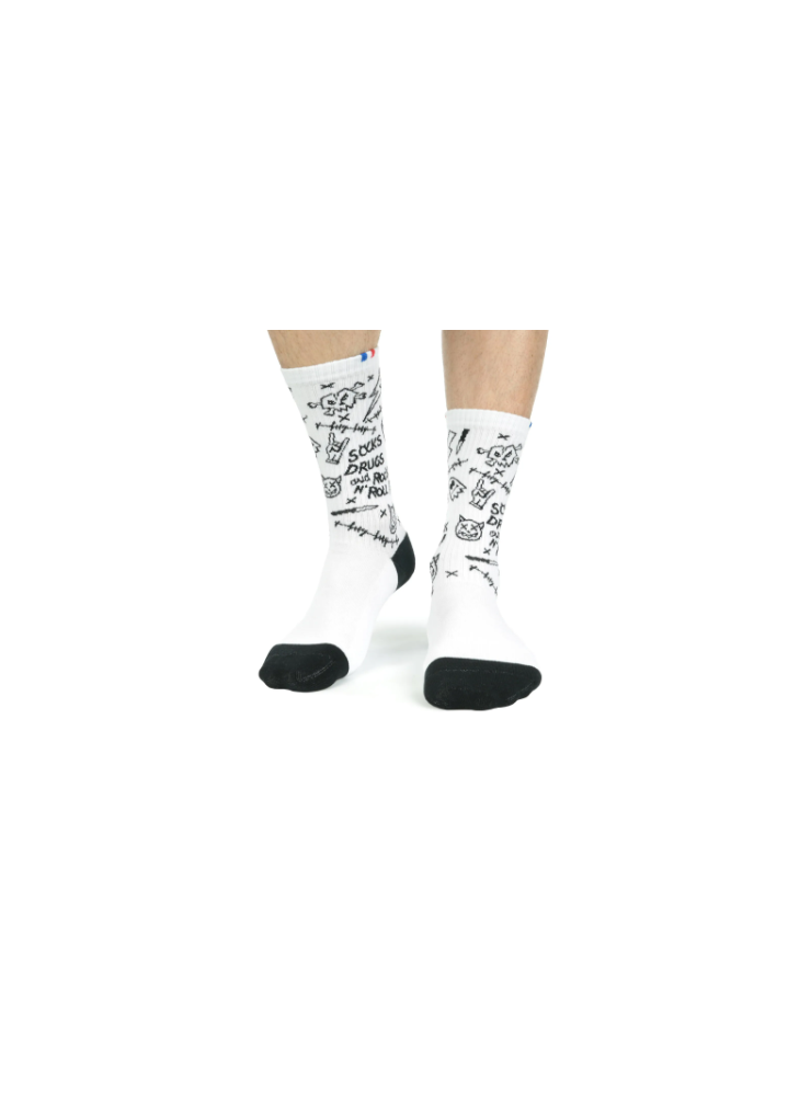 LCF CHAUSSETTES Tennis Graffiti Blanc U