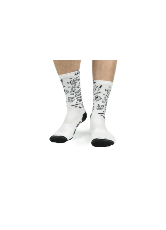 LCF CHAUSSETTES Coyote Graffiti Run Blanc U