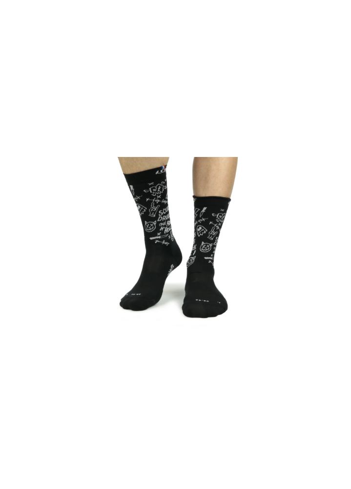 LCF CHAUSSETTES Coyote Graffiti Run Noir U