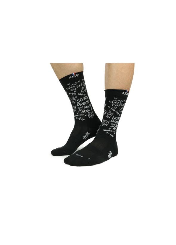 LCF CHAUSSETTES Coyote Graffiti Run Noir U