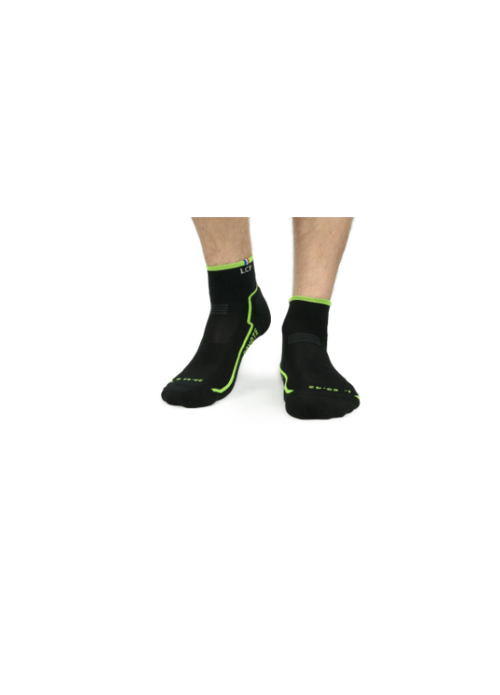 LCF CHAUSSETTES Coyote MID Run Noir/Jaune U