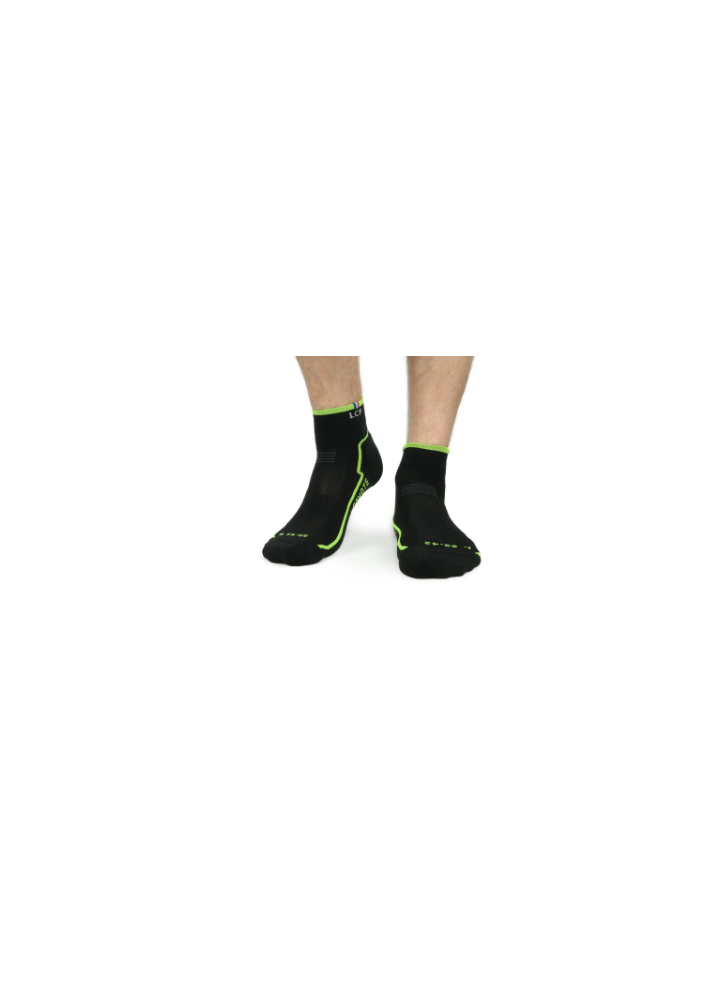 LCF CHAUSSETTES Coyote MID Run Noir/Jaune U