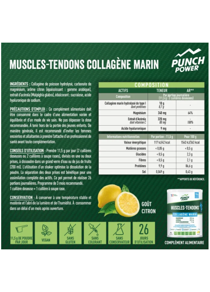 PUNCH POWER MUSCLE TENDON COLLAGENE