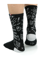 LCF CHAUSSETTES Tennis Graffiti Noir M