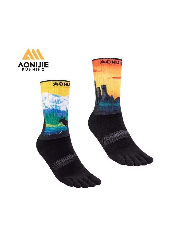 AONIJIE Paire de chaussettes longues à cinq orteils