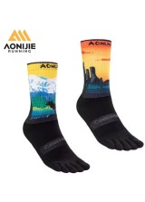 AONIJIE Paire de chaussettes longues à cinq orteils