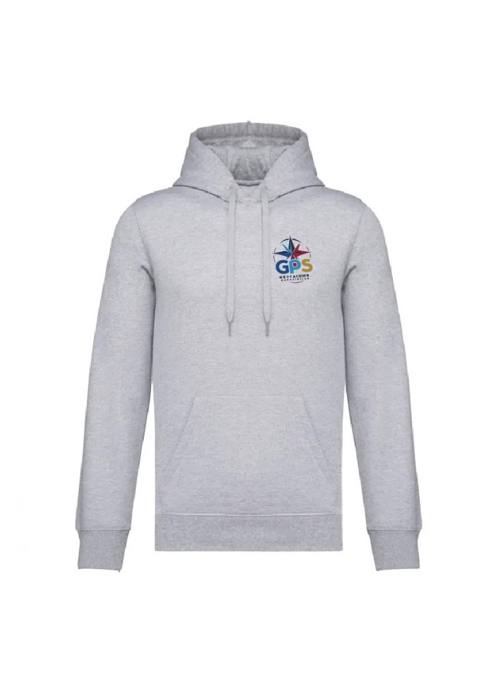 SWEAT À CAPUCHE COEUR+DOS GPS GEOCACHING UNISEXE