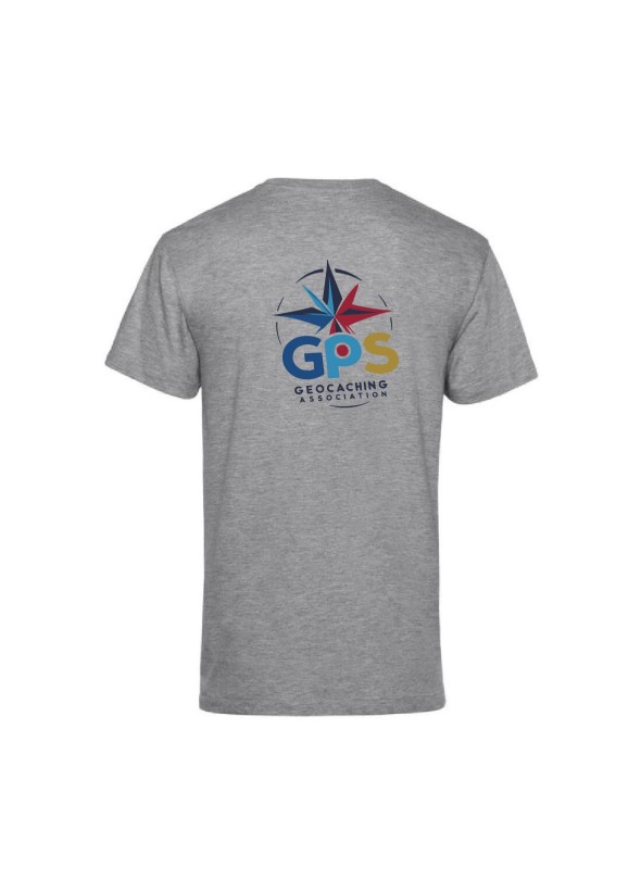 T-SHIRT COTON FLOCAGE DOS GPS GEOCACHING HOMME