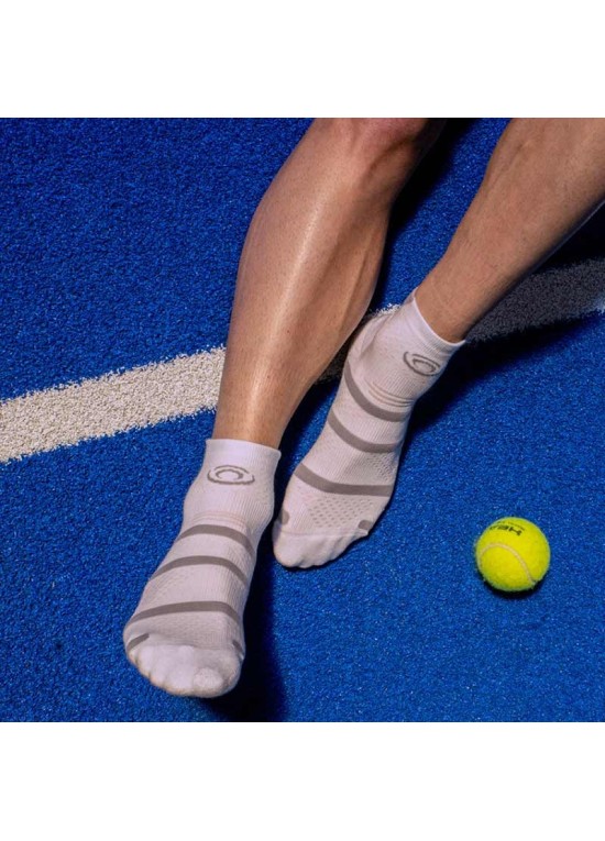 BV SPORT Chaussettes Padel courte Blanc/Gris