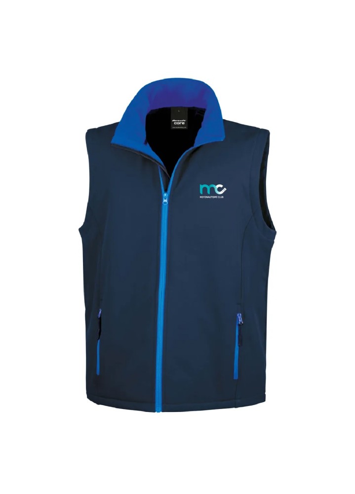 SOFTSHELL SANS MANCHES HOMMES FLOCAGE COEUR MOTONAUTISME CLUB DU DER