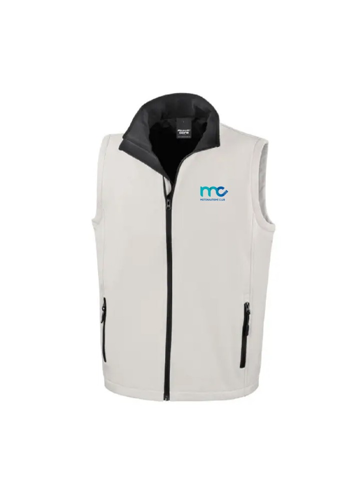 SOFTSHELL SANS MANCHES HOMMES FLOCAGE COEUR MOTONAUTISME CLUB DU DER