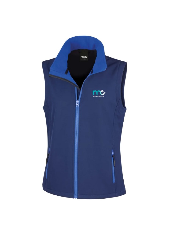 SOFTSHELL SANS MANCHES FEMMES FLOCAGE COEUR MOTONAUTISME CLUB DU DER