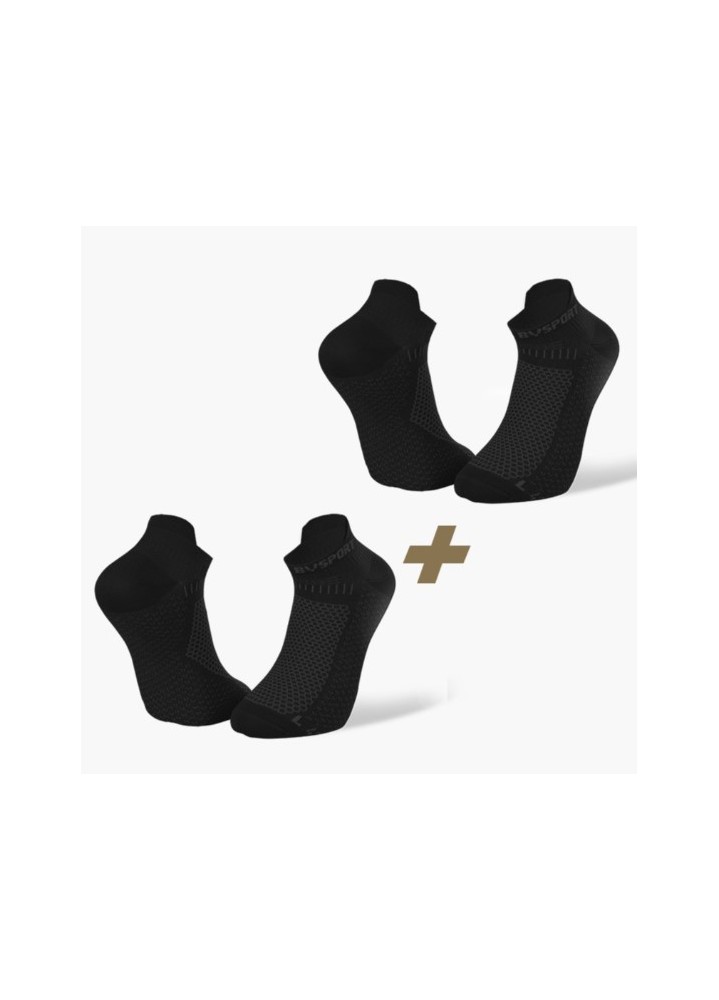 BV SPORT Pack x2 | Socquettes ultra-courtes running Light 3D U noir/noir
