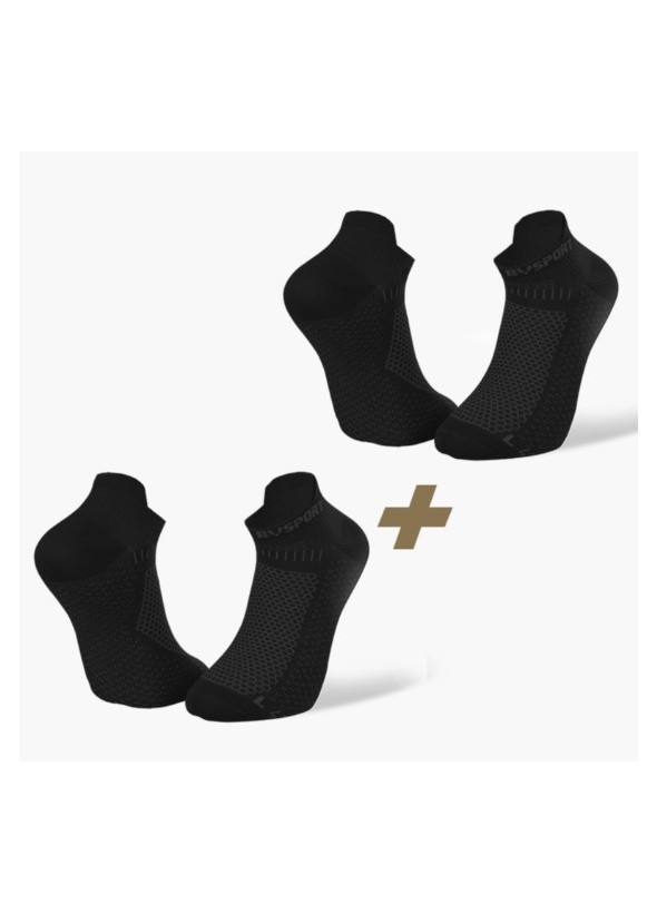 BV SPORT Pack x2 | Socquettes ultra-courtes running Light 3D U noir/noir