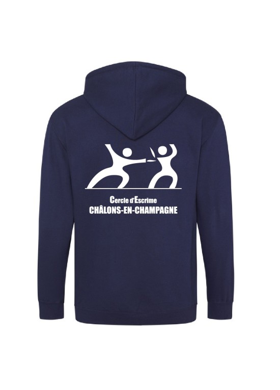 VESTE ZIPÉE FLOCAGE COEUR + DOS ADULTES CERCLE D'ESCRIME CHÂLONS