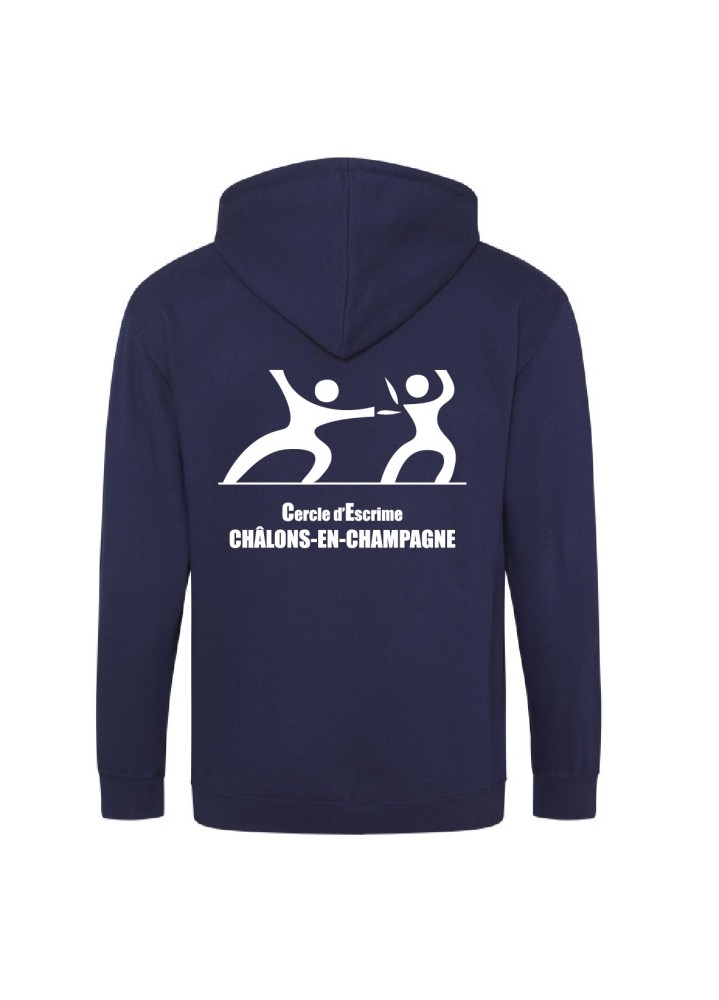 VESTE ZIPÉE FLOCAGE COEUR + DOS ADULTES CERCLE D'ESCRIME CHÂLONS
