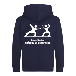 VESTE ZIPÉE FLOCAGE COEUR + DOS ENFANTS CERCLE D'ESCRIME CHÂLONS