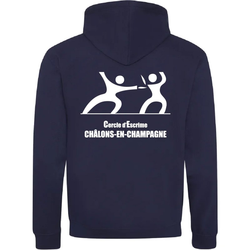SWEAT BICOLORE FLOCAGE COEUR + DOS ADULTES CERCLE D'ESCRIME CHÂLONS