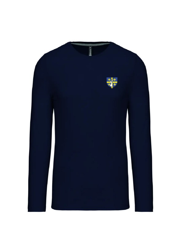 T-SHIRT MANCHES LONGUES HOMME FLOCAGE COEUR + DOS SDIS 51