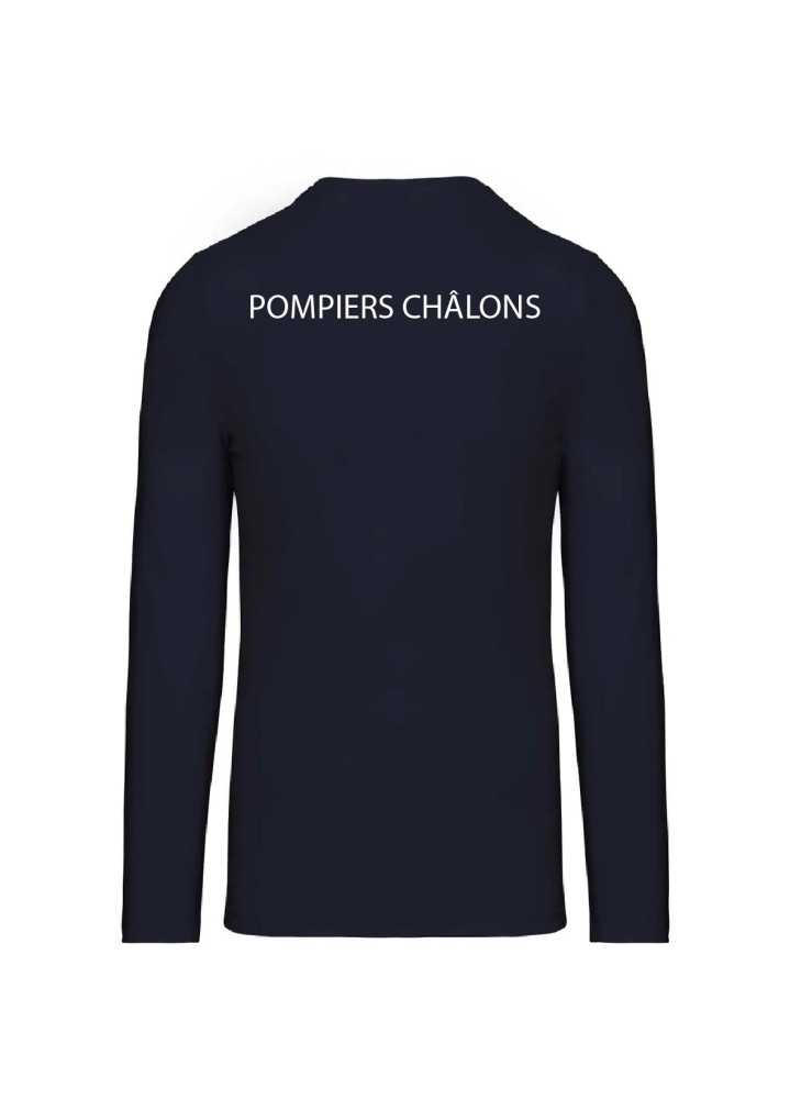 T-SHIRT MANCHES LONGUES HOMME FLOCAGE COEUR + DOS SDIS 51