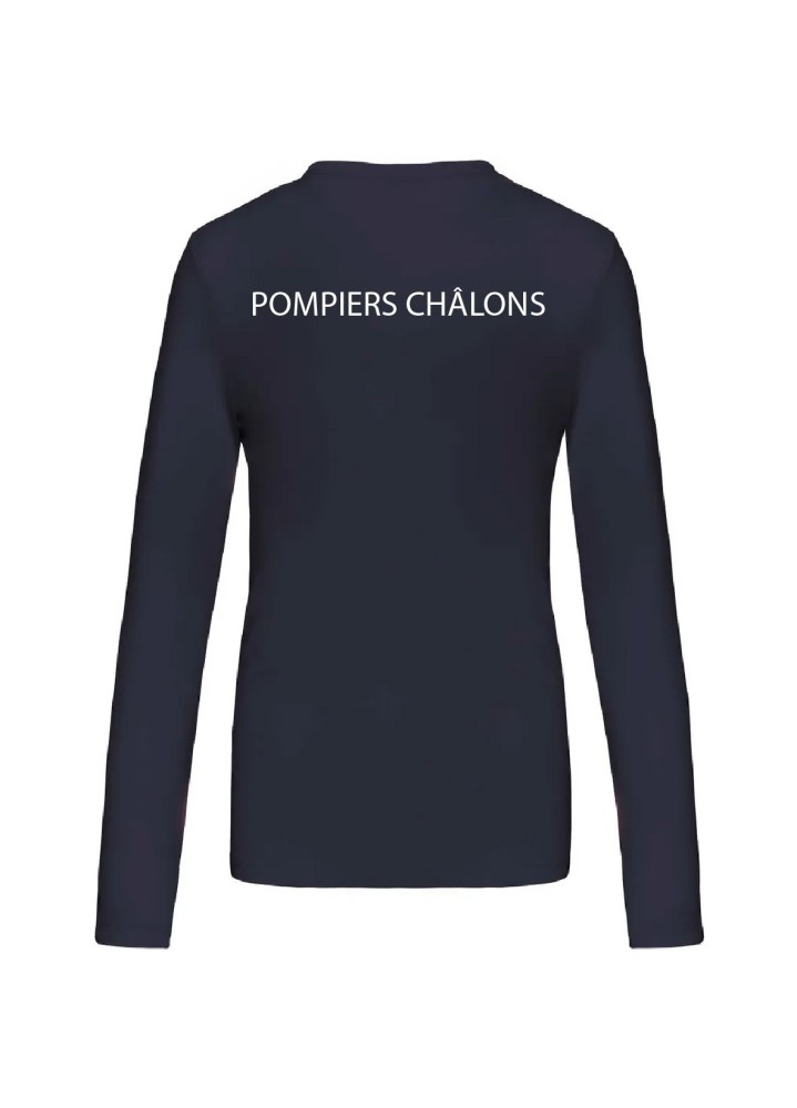 T-SHIRT MANCHES LONGUES FEMME FLOCAGE COEUR + DOS SDIS 51