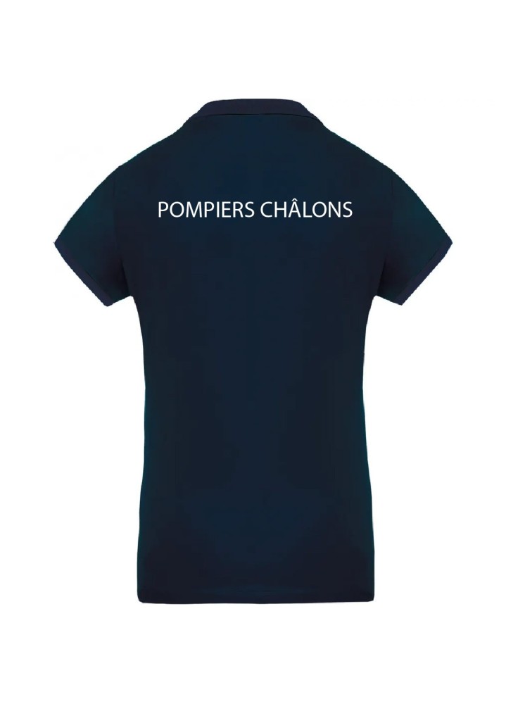 POLO MANCHES COURTES FEMME FLOCAGE COEUR + DOS SDIS 51