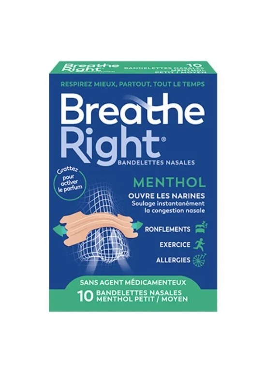BREATHE RIGHT BANDELETTES NASALES MENTHOL