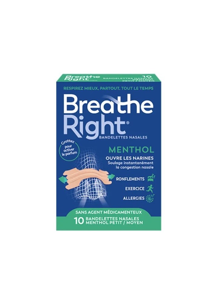 BREATHE RIGHT BANDELETTES NASALES MENTHOL