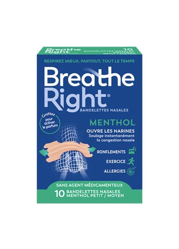 BREATHE RIGHT BANDELETTES NASALES MENTHOL