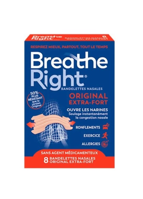 BREATHE RIGHT BANDELETTES NASALES ORIGINAL EXTRA FORT