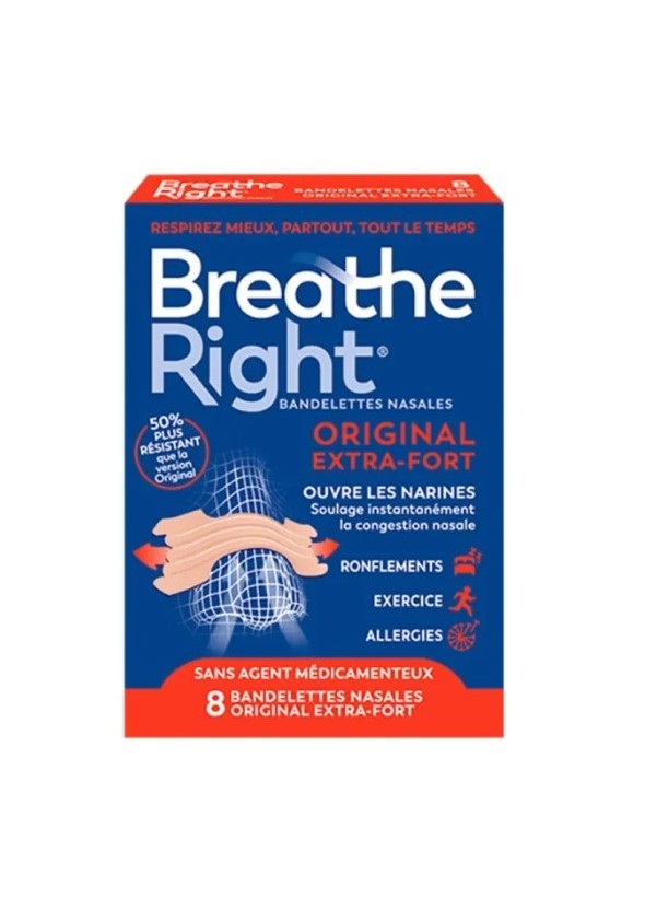BREATHE RIGHT BANDELETTES NASALES ORIGINAL EXTRA FORT