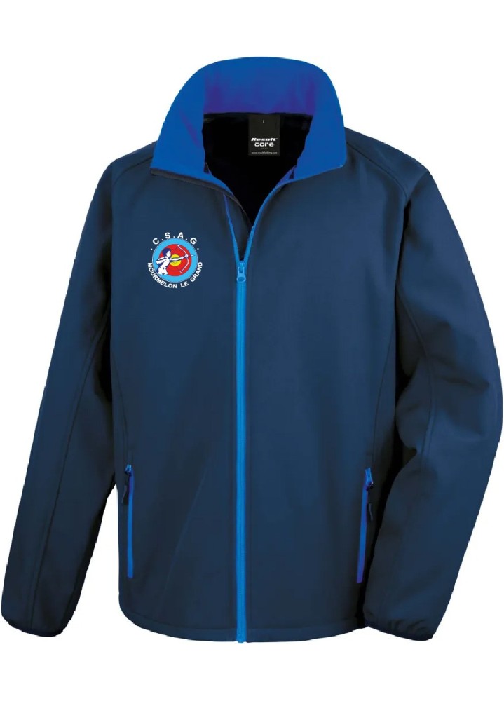 VESTE SOFSHELL HOMME ANTI-COEUR+DOS CSAG MOURMELON TIR