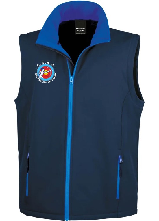 BODYWARMER SOFSHELL HOMME ANTI-COEUR+DOS CSAG MOURMELON TIR