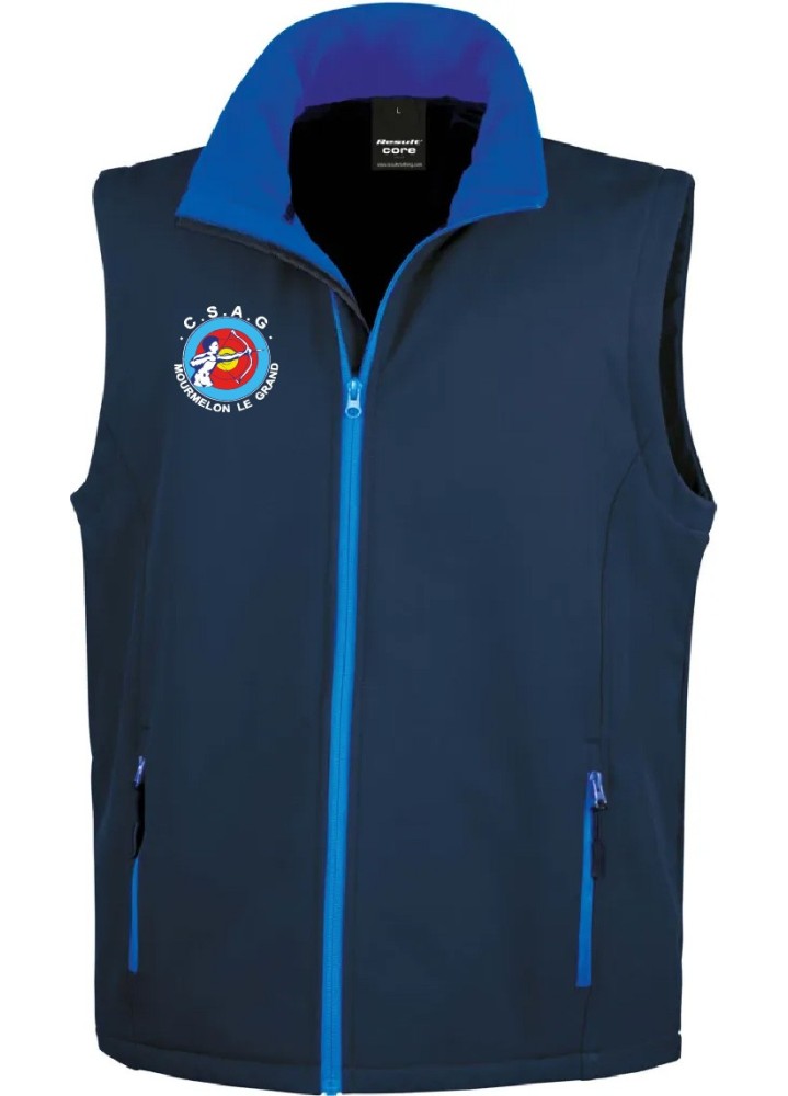 BODYWARMER SOFSHELL HOMME ANTI-COEUR+DOS CSAG MOURMELON TIR