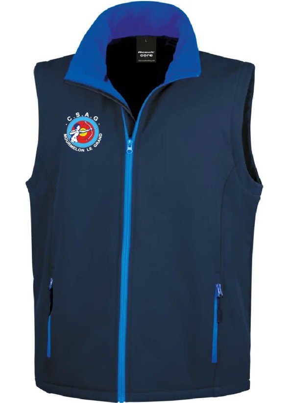 BODYWARMER SOFSHELL HOMME ANTI-COEUR+DOS CSAG MOURMELON TIR