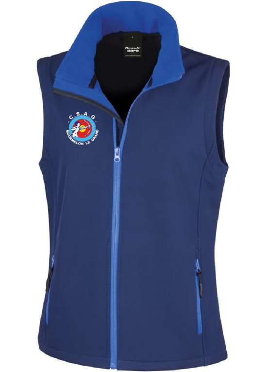 BODYWARMER SOFSHELL FEMME ANTI-COEUR+DOS CSAG MOURMELON TIR
