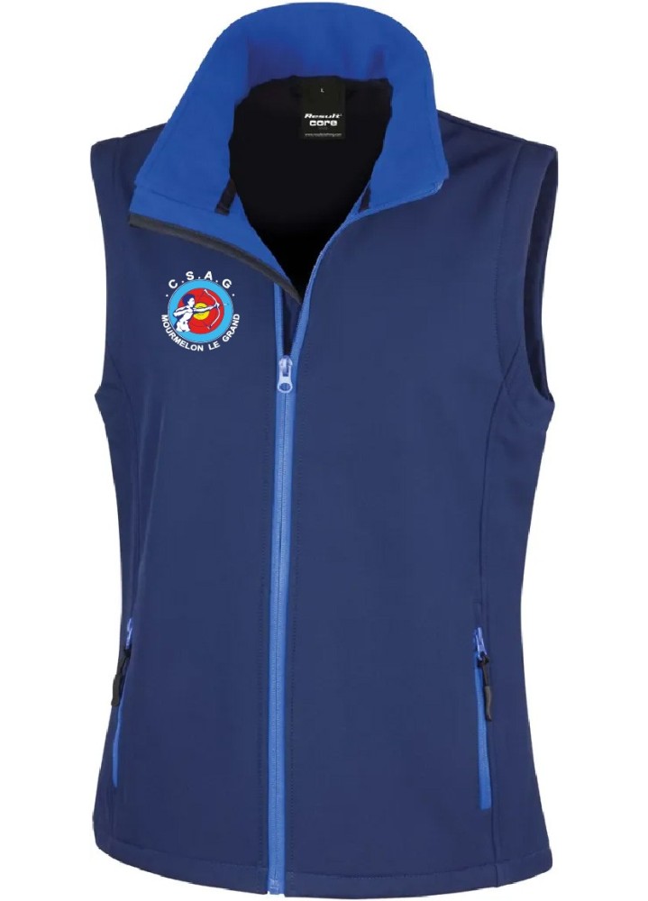 BODYWARMER SOFSHELL FEMME ANTI-COEUR+DOS CSAG MOURMELON TIR