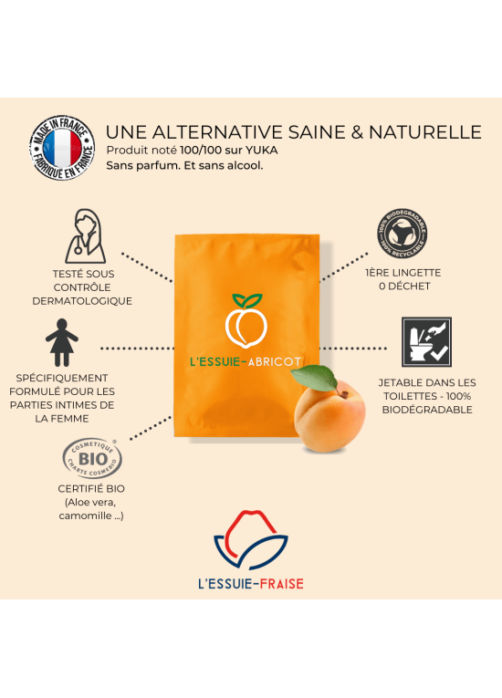 LINGETTES INTIMES ABRICOT FEMME