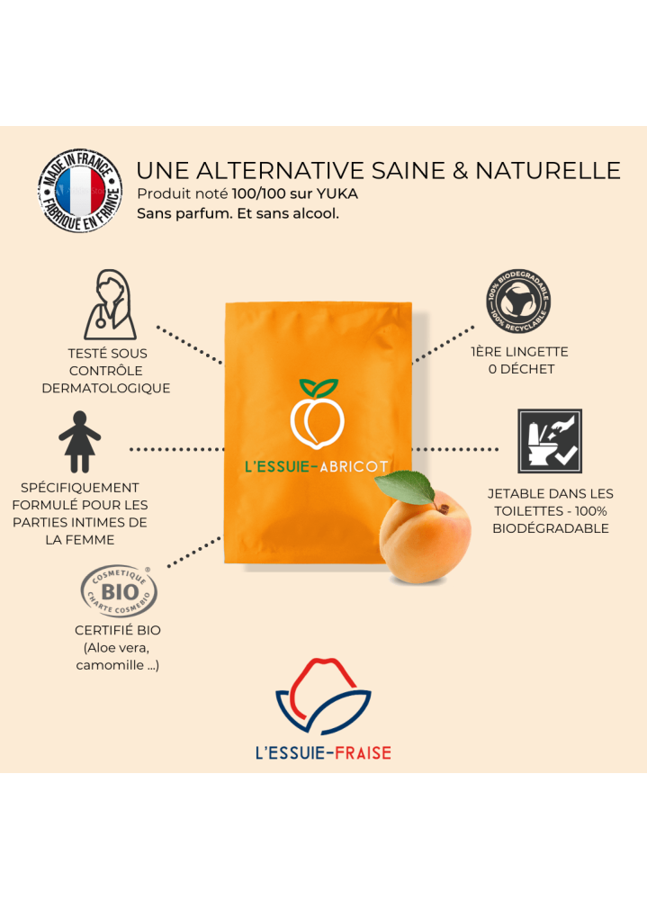 LINGETTES INTIMES ABRICOT FEMME