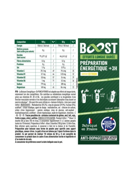 PUNCH POWER BOOST ENERGETIQUE - 3H - FRUITS ROUGES