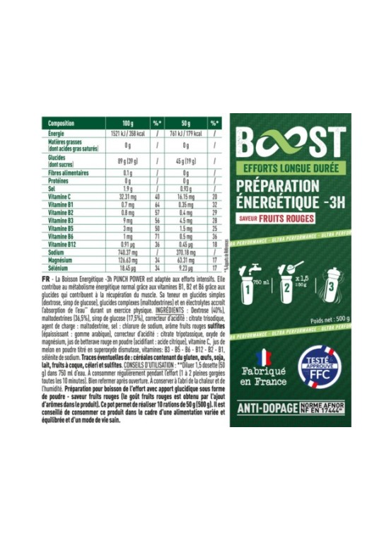 PUNCH POWER BOOST ENERGETIQUE - 3H - FRUITS ROUGES