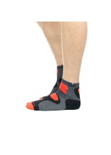 LCF CHAUSSETTES NEPAL GRIS/ROUGE FLUO