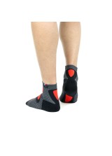 LCF CHAUSSETTES NEPAL GRIS/ROUGE FLUO