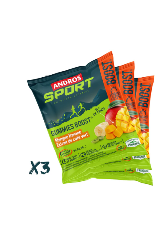 ANDROS SPORT GUMMIES BOOST MANGUE BANANE CAFÉ VERT 30G